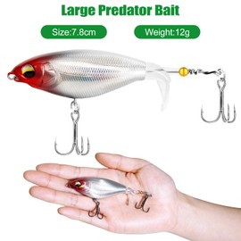 Wobbler Pike, Pike Bait, 9.2 cm, 12 g, Pack of 5 Top Water Fishing Lures, Floating Bait for Bass Catfish Pike, Bigbait Pike Bait, Big Bait for Pike Fishing, Predator Fish Bait