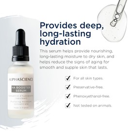 ALPHASCIENCE HA BOOSTER Serum - Plumping Moisture - Hydrating & Smoothing - Anti-Aging Skincare for Dryness & Wrinkles - Fragrance-Free, Preservative-Free, Alcohol-Free - 8 ml / 0.27 fl. oz.
