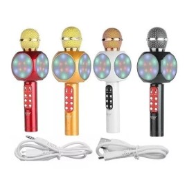 Music Micrófono Bocina Bluetooth Karaoke Luz Led