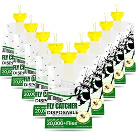 9 Pack Fly Traps Outdoor, Disposable Hanging Fly Traps with Natural Pre-Bait, Non Toxic Fly Catcher Fly Repellent for Home Backyard, Pool, Barn, Stable, Ranche, Farm, Patio & Camping