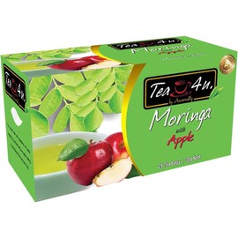 Tea4U Moringa Oleifera Flavored Energy Tea (Apple) - With Freshness Flavourful Blended Distinct Flavors - 25 Count Sealed Tea Bags