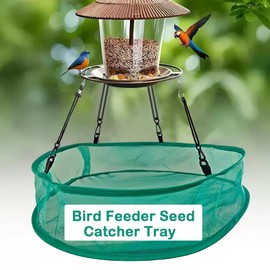 Seed Catcher for Bird Feeders, 20'' Bird Feeders for Outdoors Hanging, Birds Feeder Seed Catcher Tray with Adjustable Hanging Hoop for Outdoor Garden Accessories