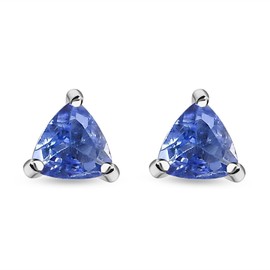 TJC Tanzanite Silver Stud Earrings Birthday Gifts for Women in Platinum Plated - 925 Sterling Silver Tiny Kids Hypoallergenic Stud Birthstone Jewelry