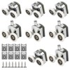 Chrome Shower Door Rollers - 8pcs Curved Glass Door Wheels,