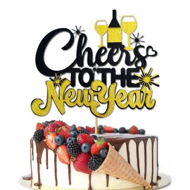 Cheers to The New Year Cake Toppers Happy New Year 2026 - Púas para tartas de Año Nuevo 2026 para decoraciones de fiesta de Año Nuevo