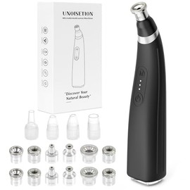 Unoisetion- Máquina de microdermoabrasión con diamante, dispositivo de dermoabrasión facial portátil, herramienta de microdermoabrasión portátil con 12 puntas de diamante, eliminación de puntos negros