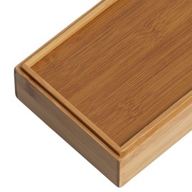Zeller 13318 Organiser Box Set of 2 Bamboo Approx. 14.5 x 11 x 10 cm Stackable Box Set for Household, Office and Bathroom