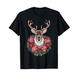 Christmas T-Shirt Christmas Santa Reindeer T-Shirt, black