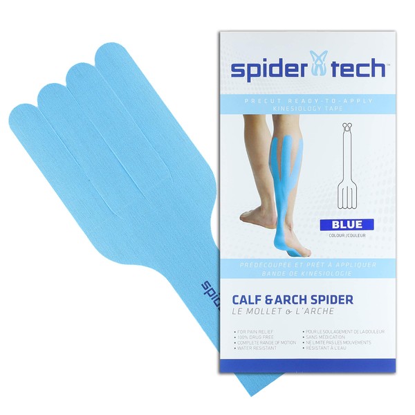 Spidertech Calf & Arch Spider Pre-Cut. Water-Resistant, Latex-Free and Easy to use. Preferred by Athletes. Reduce Pain and Inflammation, Help re-Train Muscles, Enhanced Performance.