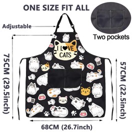 Cat Apron Cat Lovers Apron Cute Cat Apron with Pockets Cat Cooking Kitchen Baking Apron Kitten Apron Cat Lover Owner Mom Gift (Cat Apron)