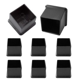bociloy 8Pcs 30mm/1.2" Square Chair Leg Caps, Flexible PVC Chair Leg Tips Cover, Furniture Foot Protectors, Non-Slip Table Chair Leg End Cap, Black