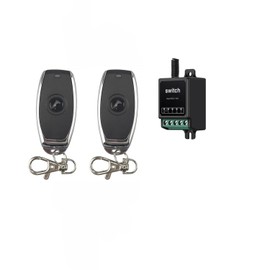 433 MHz RF Module DC 5-48 V Wireless Remote Control Switch 12 V Dry Contact Switch Relay Output 12 V Mini Relay RF Wireless Switch for Door Light (2 Transmitters)