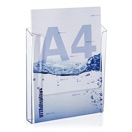 VITAdisplays DIN A4 wall brochure holder, transparent flyer holder for wall mounting, wall brochure holder for DIN A4 brochures, brochure holder as wall holder for flyers and catalogues, 1 piece