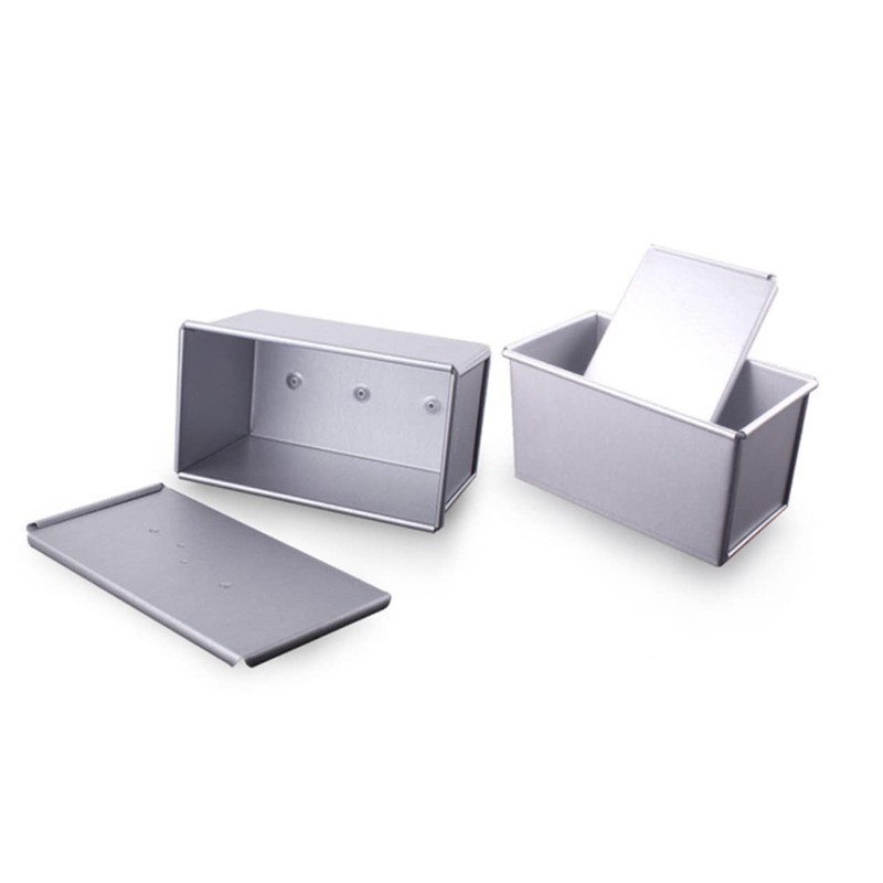 CIYODO 1pc Rectangular Toast Mold with Lid Silver Bread Baking