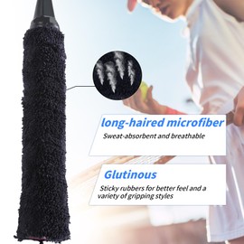 Garnirise Badminton Tennis Racket Grip Tape, 2pcs Badminton Squash Racket Grip Towel Anti Slip Grip Tape