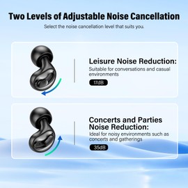 Adjustable Ear Plugs for Sleeping – 2-Level Noise Cancelling (17–35dB), Reusable Silicone Earplugs for Sleeping, Snoring, Travel, Office, and Side Sleepers with 6 Pairs of Tips & Magnetic Carry Case