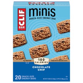 Clif Bar Clif Bar Minis - Chocolate Chip - Made with Organic Oats - 4g Protein - Non-GMO - Plant Based - Snack-Size Energy Bars - 0.99 oz. (20 Pack)