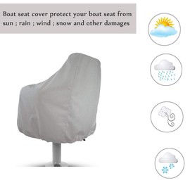 FLR Boat Seat Cover Outdoor Waterproof Pontoon Boat Seats Cover Weather Resistant Captain’s Chair Cover All Season Protection - Silver