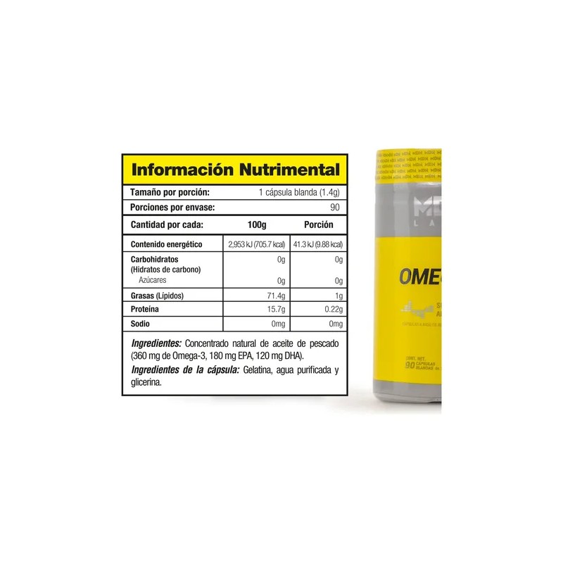 Omega-3 90 Premium Mdn Lbs Cápsulas Blandas 1000mg