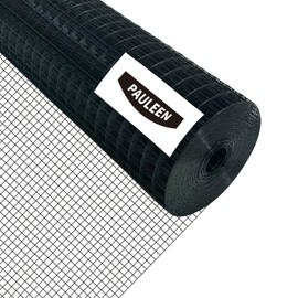 Black Hardware Cloth 16" x 10' 1/2 Inch 19 Gauge, PVC Coated Galvanized Steel Wire Mesh Roll, Welded Metal Fencing for Chicken Coop, Garden Fence, Poultry, Rabbit, Snake Barrier, and Home Improvement