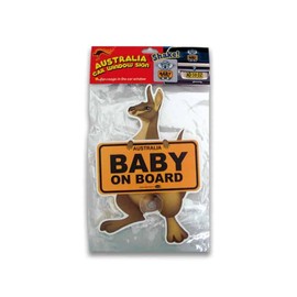 I Love Aus Kangaroo Baby on Board Car Window Sign