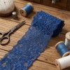 10 Yards Navy Blue Floral Stretch Lace Trim, 3 Inch