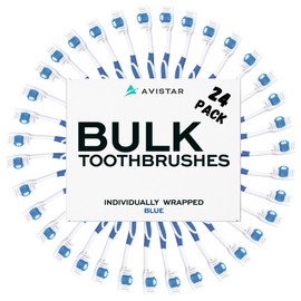 Bulk Toothbrushes Pack - 24 Individually Wrapped Toothbrushes for Travel, Hotels, AirBnB Guests, Relief Missions, and Donations - Disposable Toothbrush Pack for Adults and Kids