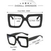 Kursan Oversized Square Black Glasses for Women Men Big Frame