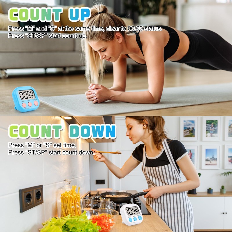 VFANDV Egg Timer Digital Pack of 4 Magnetic Stopwatch Kitchen