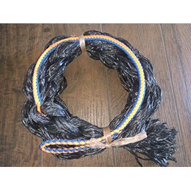 EPT Bull Ropes Adult Saddle Bronc Rein Extra Soft Blue & Orange Cord on Black Poly 6'