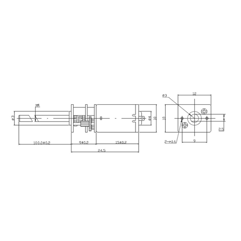 DC 6/12V N20 Gear Box Reduction Motor With Long Output