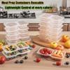 CUNLU Meal Prep Containers Reusable, 2 Compartment Snack Containers with