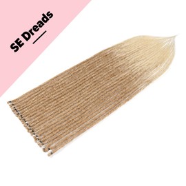 Kyriena 24 Inch Thin 0.6cm Synthetic Dreadlocks Extensions Single Ended Crochet Braided Hair Backcombed Dreads Extensions (Light Brown to Blonde, Straight24''(20 Strands))