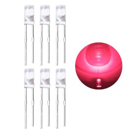 (Red 160 Degree) 120 Pieces 3mm high Brightness LED Clear LED Light Emitting Diodes Bulb LED Lamp, 3 mm Smooth Cylindrical concave Surface