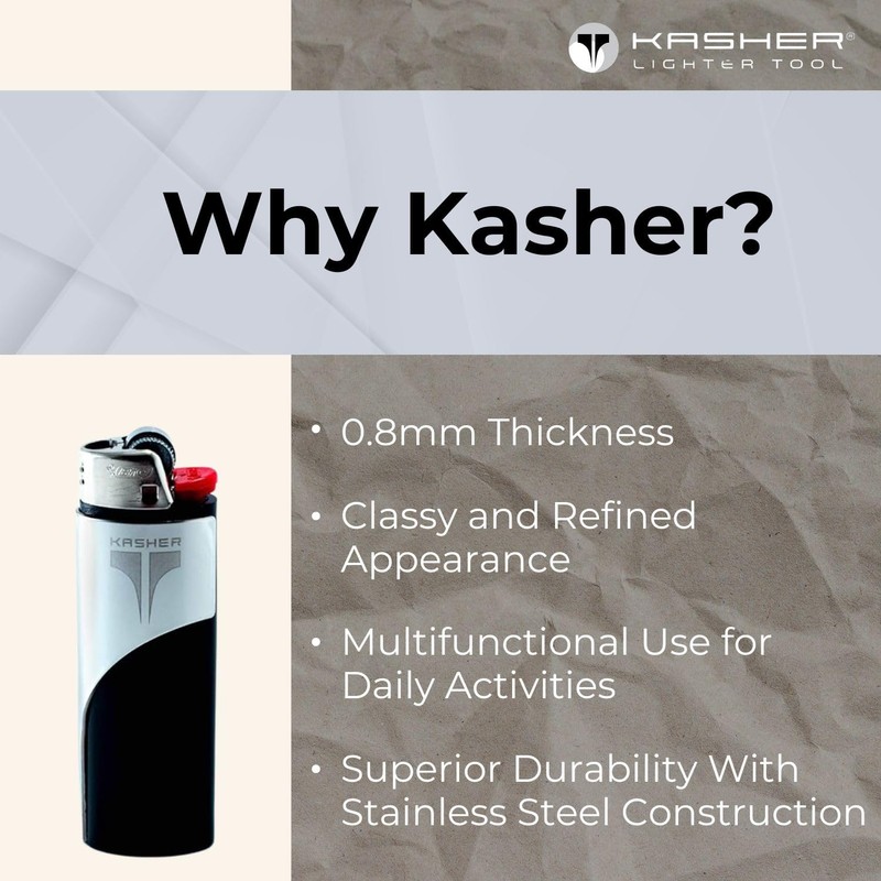 Kasher Classic Multi-Tool Lighter Case with Lighter - Lightweight, Durable