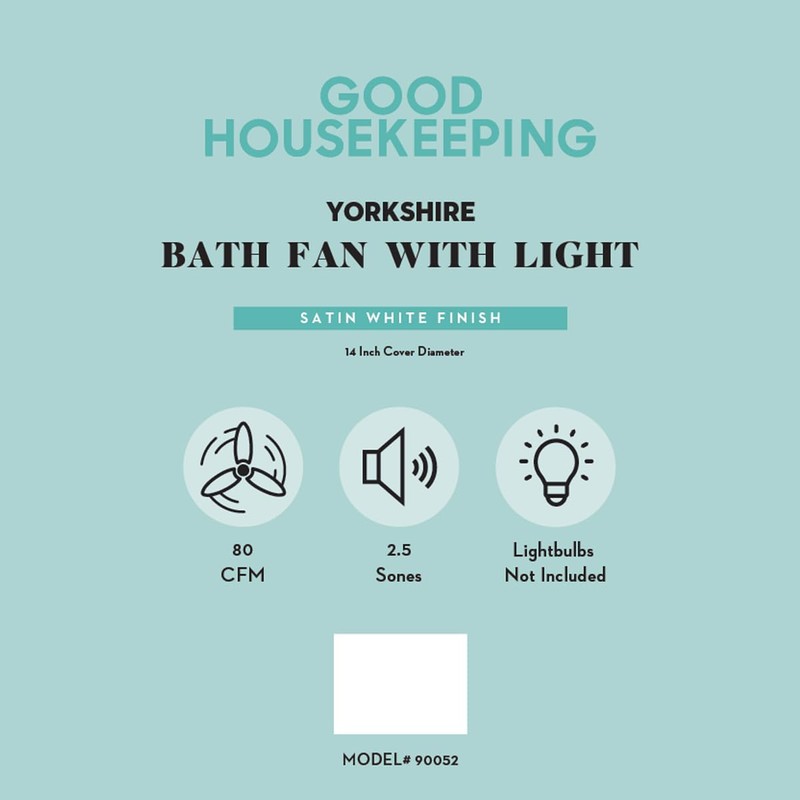 Good Housekeeping Yorkshire (90052) Decorative 80 CFM 2.5 Sones Bathroom