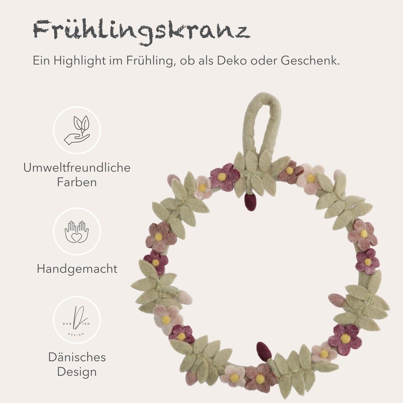 Èn Gry & SIF Felt Door Wreath Flowers & Flowers