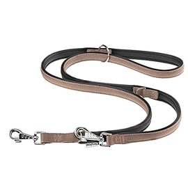 Ferplast Hundeleine Daytona, Hundeleine kleine Hunde, 200 cm, Trainingsleine mit komfortablem gepolstertem Griff und Karabinerhaken aus Metall. Braun