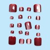 MISUD Red Press on Toenails Glossy Fake Toe Nails Glue