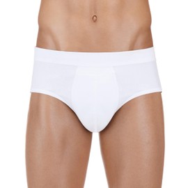 PROTECHDRY - Washable & Reusable Urinary Incontinence Cotton Brief Underwear for Men, with Front Absorbent Area White Small