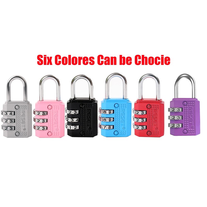 RESET-071 3 Digit Small Combination Lock Tiny Padlock for Mini