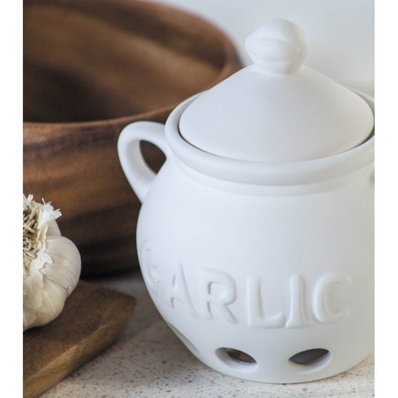 Fox Run Brands 3971 Conservador de Ajo, Ceramica Blanca