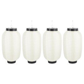 4Pcs Japanese Style Waterproof Folding Silk Lanterns for Indoor and Outdoor Decor - White Decorative Lanterns for Restaurants and Events