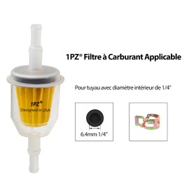 1PZ F05-TE1 1/4 Inch Fuel Hose Kit 2 Metres Diameter 6 mm Fuel Line 2 Pieces 6 mm / 8 mm Petrol Filter 20 Pieces Hose Clamps for Car Motorcycle Scooter