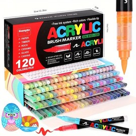 Acrylic Paint Marker Pen Set, 72/120/168 Colors/set Acrylic Paint Marker Pen, Coloring Materials Set for Various Surface, Art Supplies for Home Office School, School Supplies Art Materials,  Markers for Coloring - Color: Multicolor, Specification: 72 Col