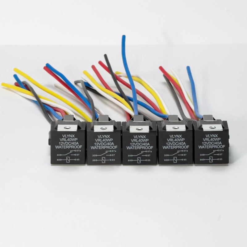 VLYNX QTY1 RELAY + 1SOCKET 12V DC 30/40A 5PIN WATERPROOF