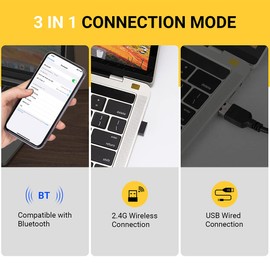 Tera Barcode Scanner Portable Rear Clip Wireless with Bluetooth 1D 2D QR Barcode Reader with Image Scan for Smartphone, Compatible with Android and iOS, Model 0012