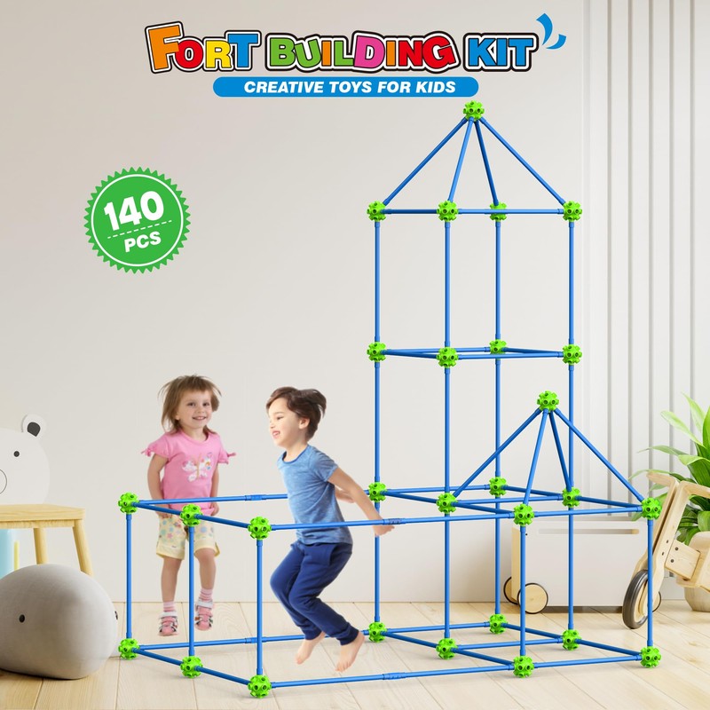 140 PCS Fort Building Kit for Kids Age 4-10, Den
