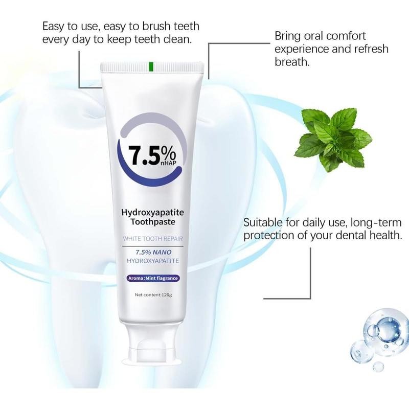 Hydroxyapatite Toothpaste for Enamel Protection Fluoride-Free Gentle Mint Fresh Breath