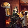 LAMPHOME 12" 10L Star Tree Topper, Lighted Glitter Christmas Treetop,